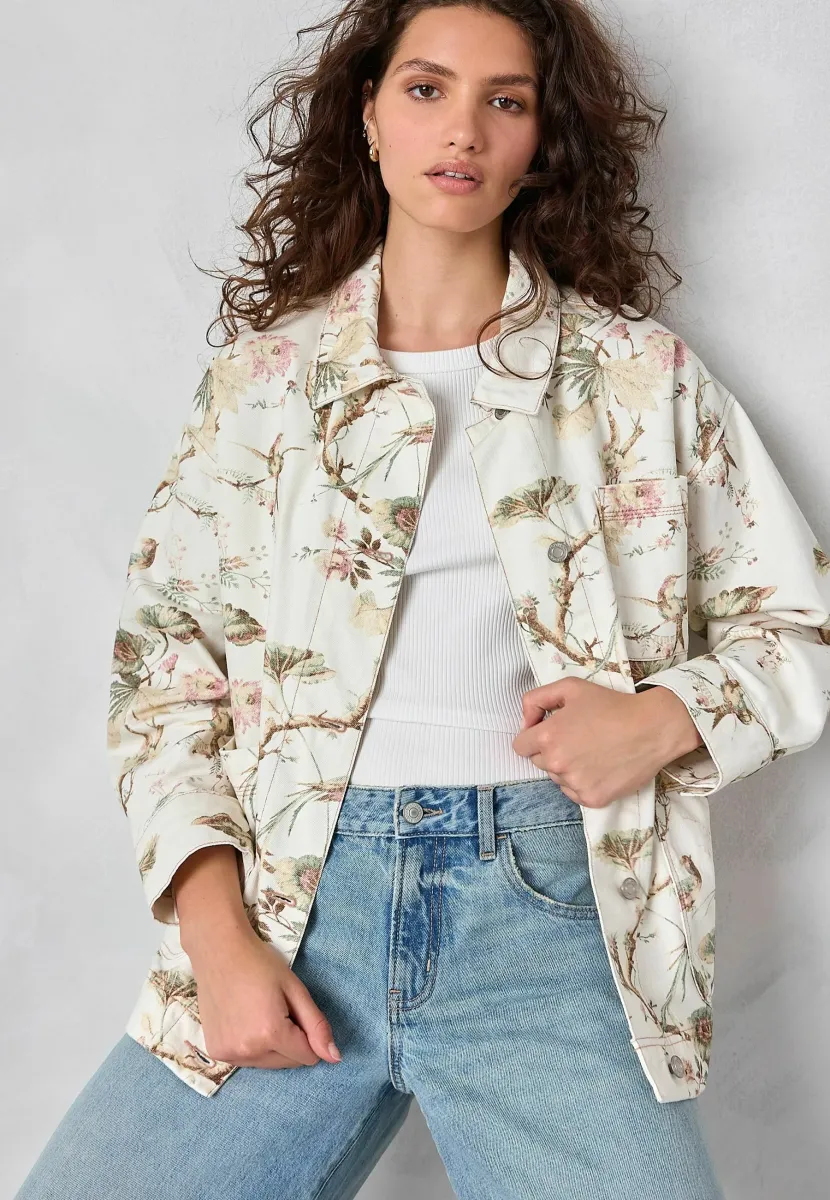 PRINTED  - Leichte Jacke - ecru bird print