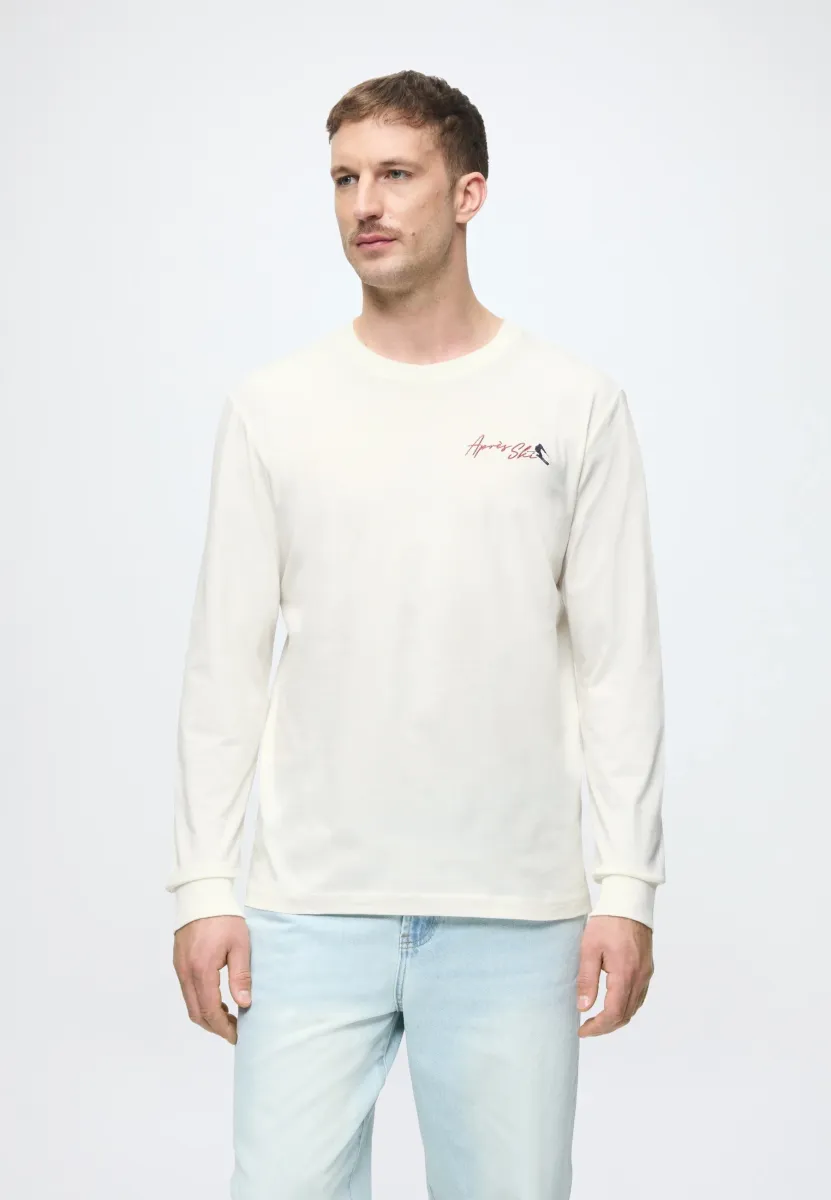 PRINTED LONGSLEEVE - Fleecepullover - gardenia white