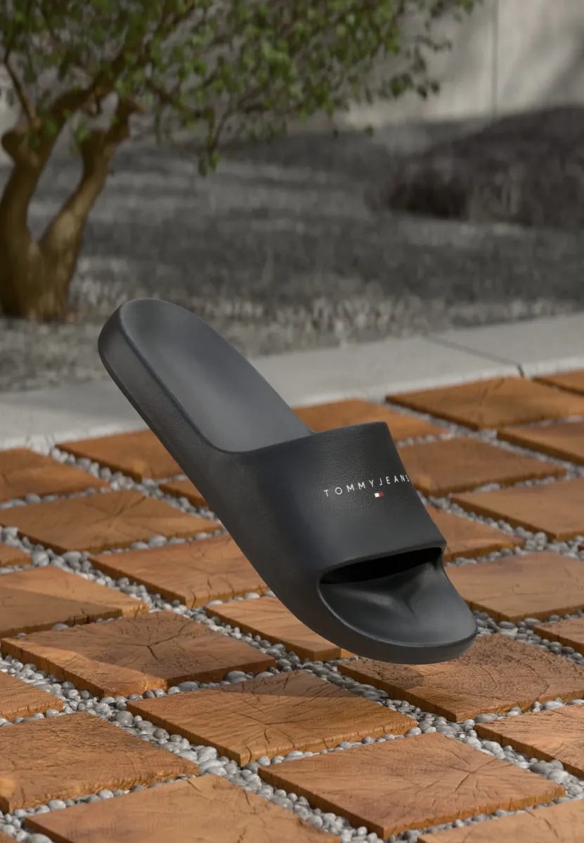PRINTED POOL SLIDE - Pantolette flach - black