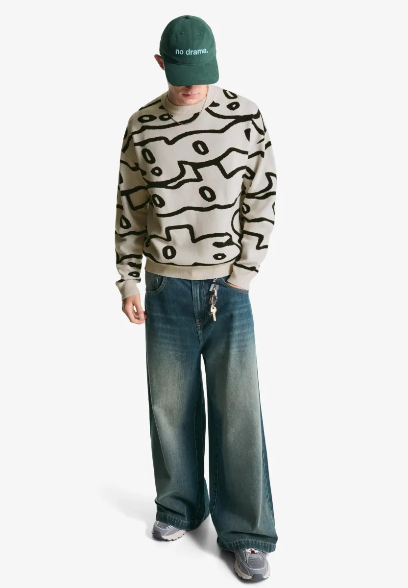 PRINTED - Strickpullover - white
