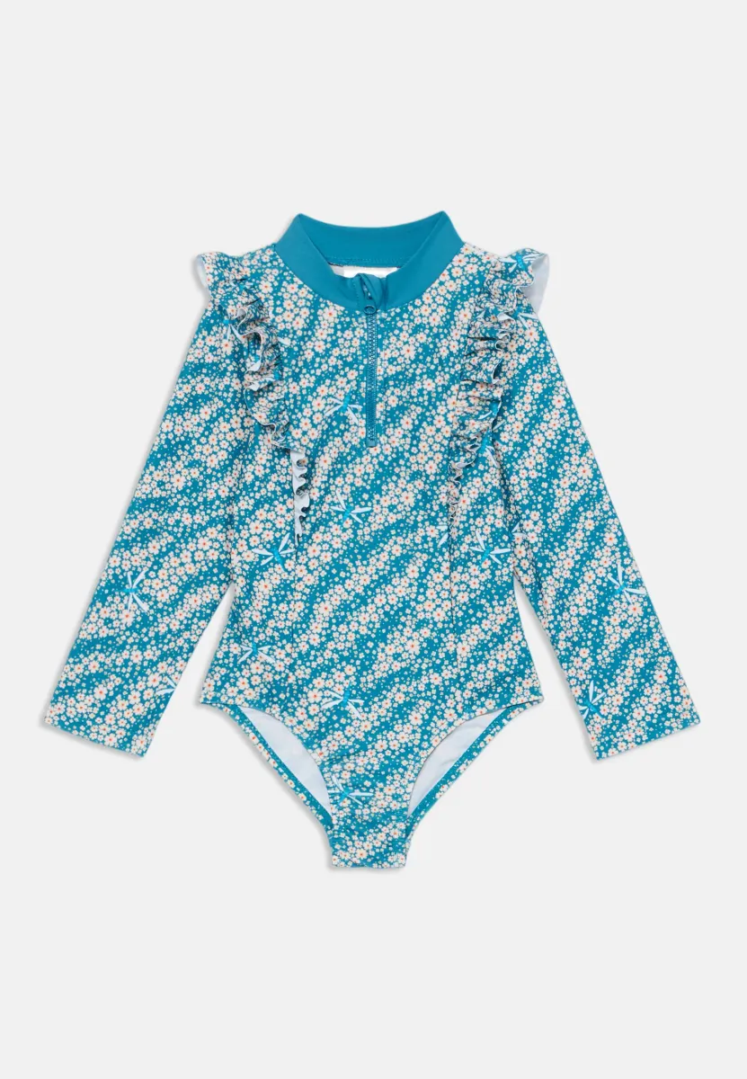 PROTECTIVE ARM FLOWERS - Badeanzug - teal
