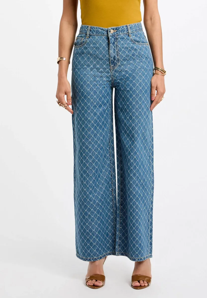PSTEL - Wide Leg - denim stone