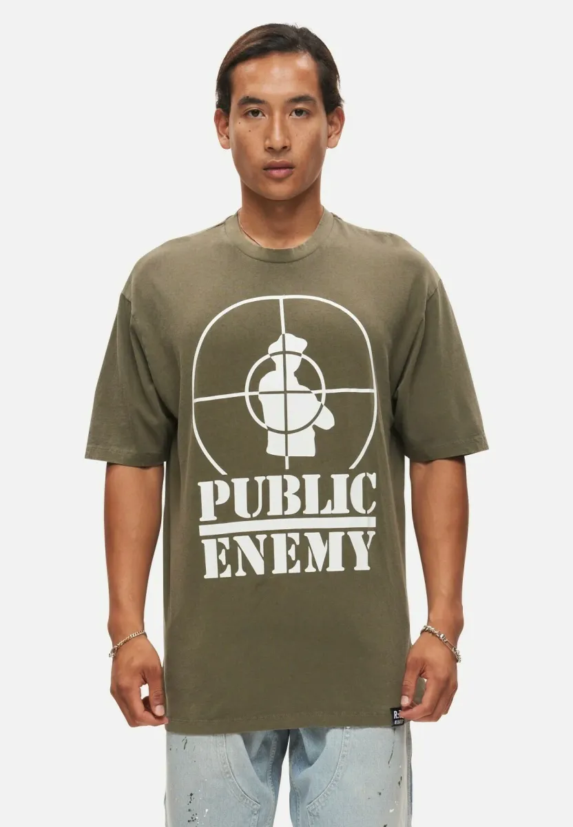 PUBLIC ENEMY TONAL TARGET - T-Shirt print - washed khaki
