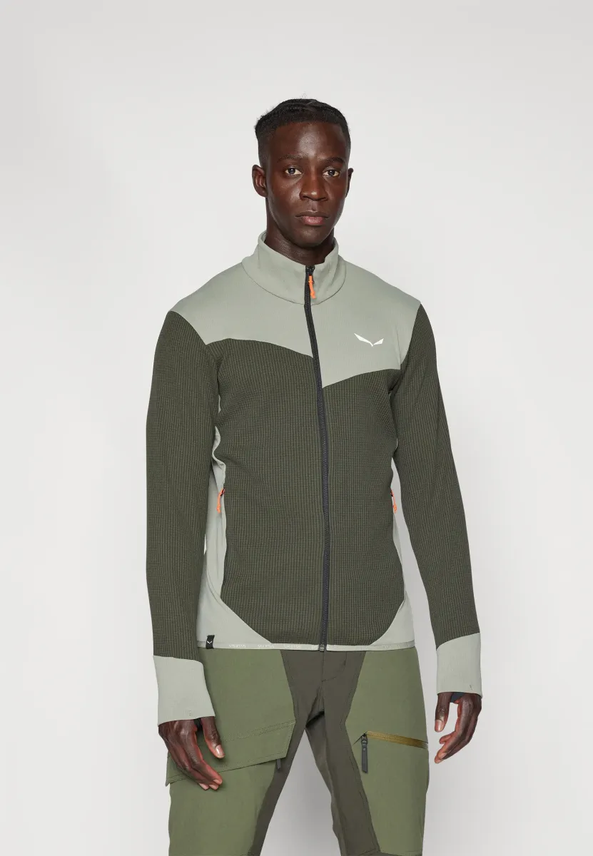 PUEZ WAFFLE JACKET - Fleecejacke - dark olive