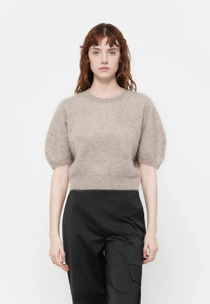 PUFF SHORT SLEEVE - Strickpullover - taupe