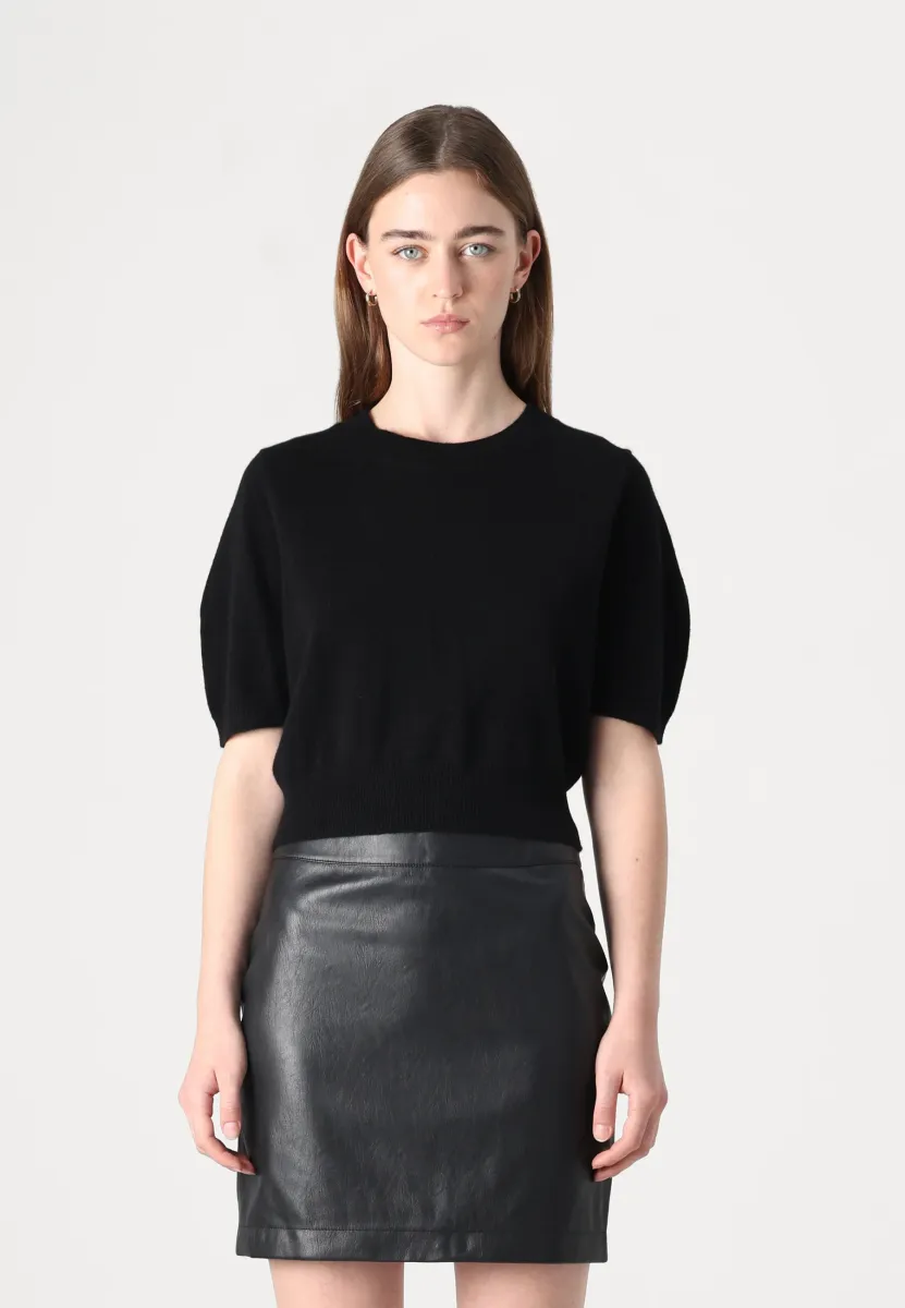 PUFF SHORTSLEEVE - Strickpullover - black