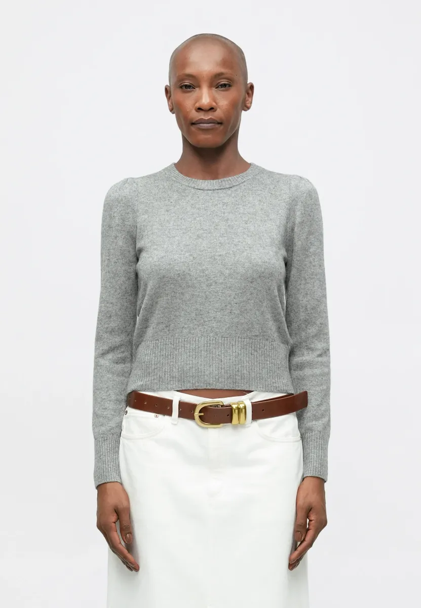 PUFF SLEEVE CREW - Strickpullover - grey