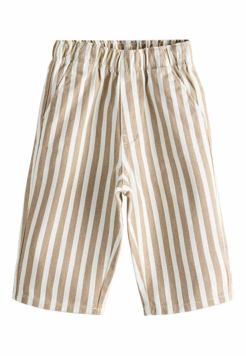 PULL ON WIDE - Stoffhose - tan white stripe