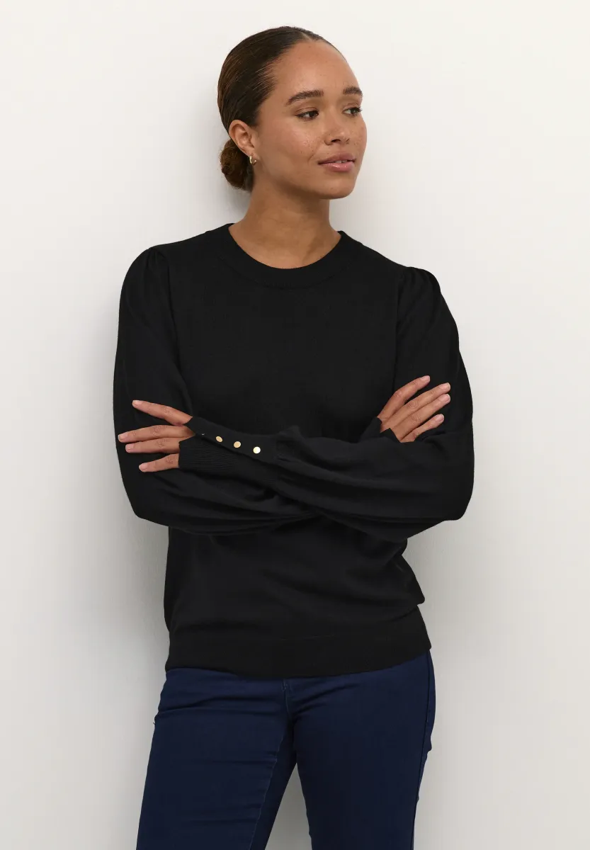 PULLOVER BUTTONS - Strickpullover - black deep