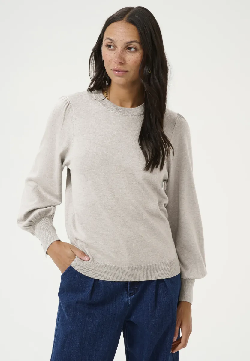 PULLOVER BUTTONS - Strickpullover - elephant skin melange