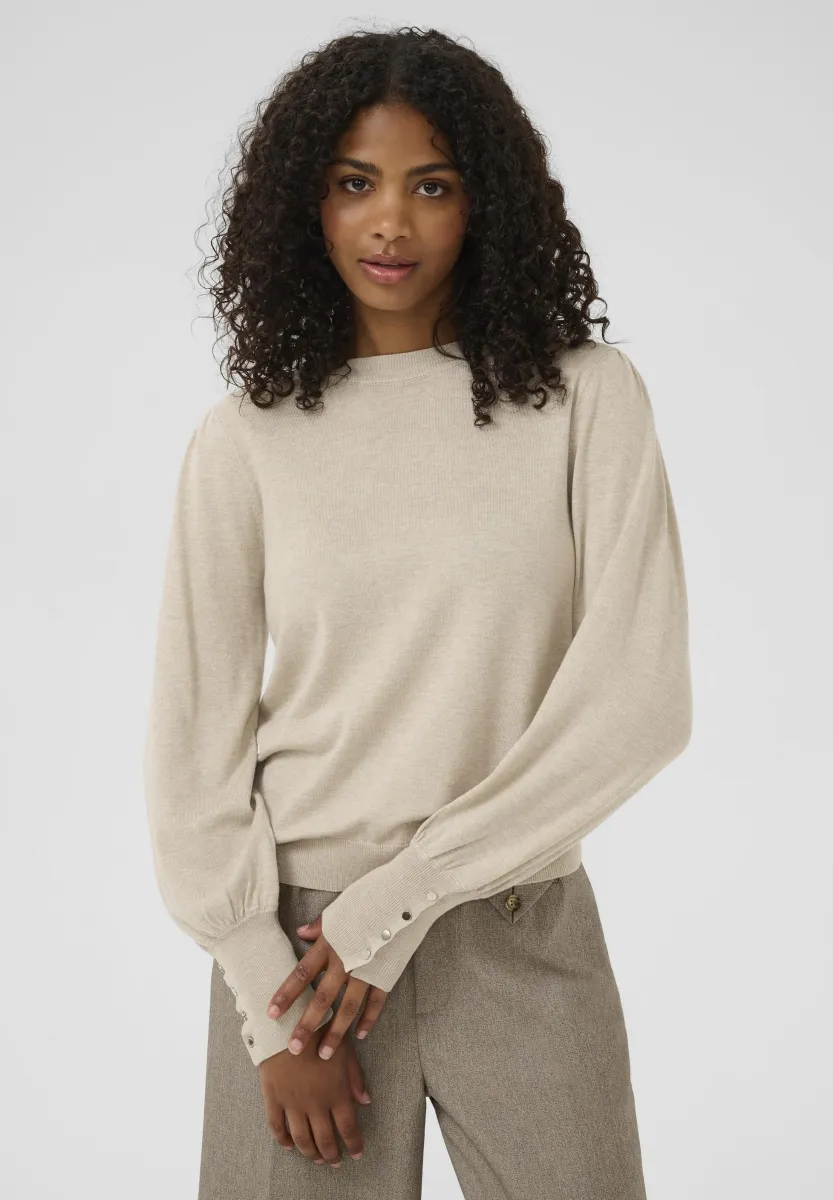 PULLOVER BUTTONS - Strickpullover - feather gray melange