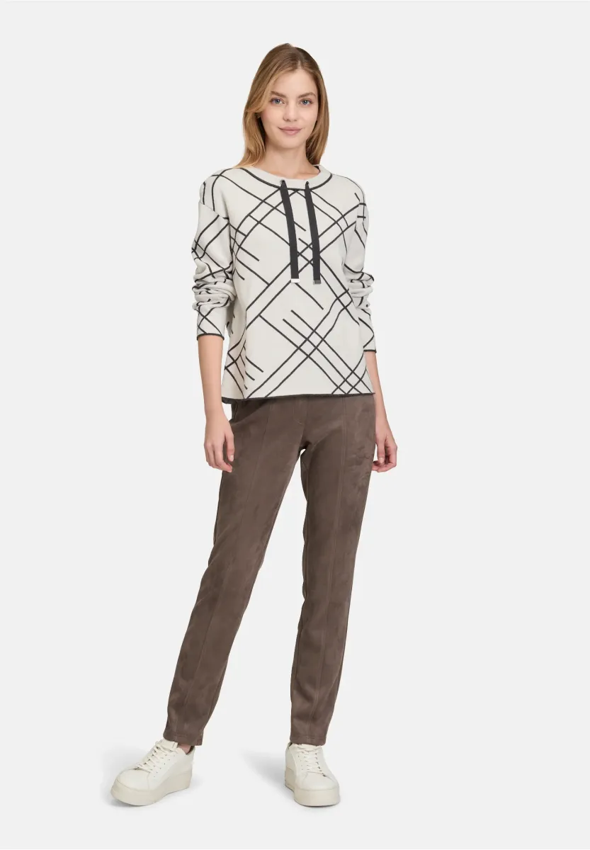 PULLOVER MIT JACQUARD - Strickpullover - patch beige grey