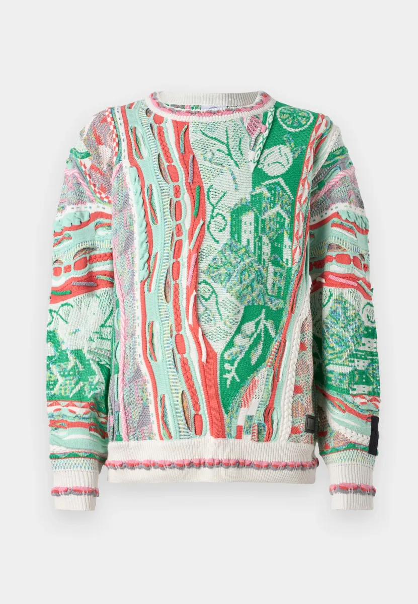 PULLOVER UNISEX - Strickpullover - green/coral