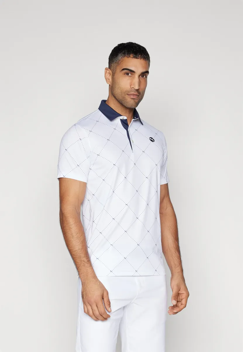 PURE ARGYLE  - Poloshirt - white glow/deep navy