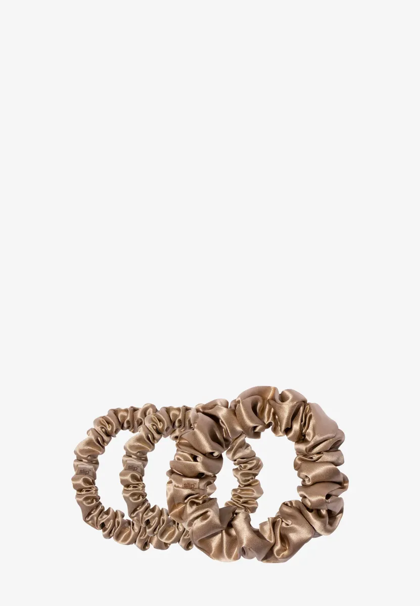 PURE SILK BACK TO BASICS ASSORTED SCRUNCHIES - Gesichtspflege Zubehör - light brown