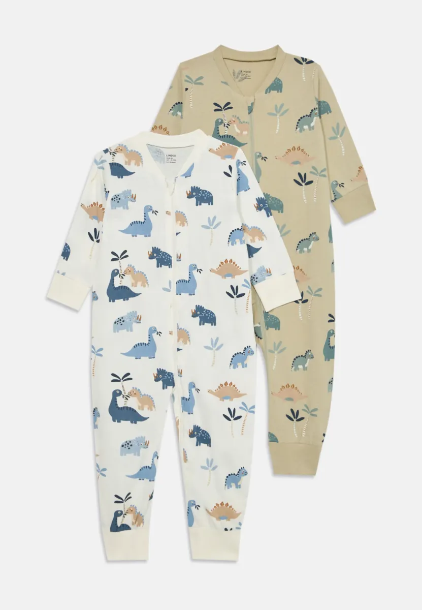 PYJAMAS 2 PACK - Strampler - light dusty green