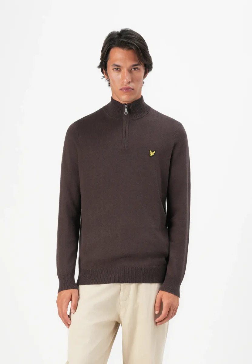 QUARTER ZIP - Strickpullover - espresso