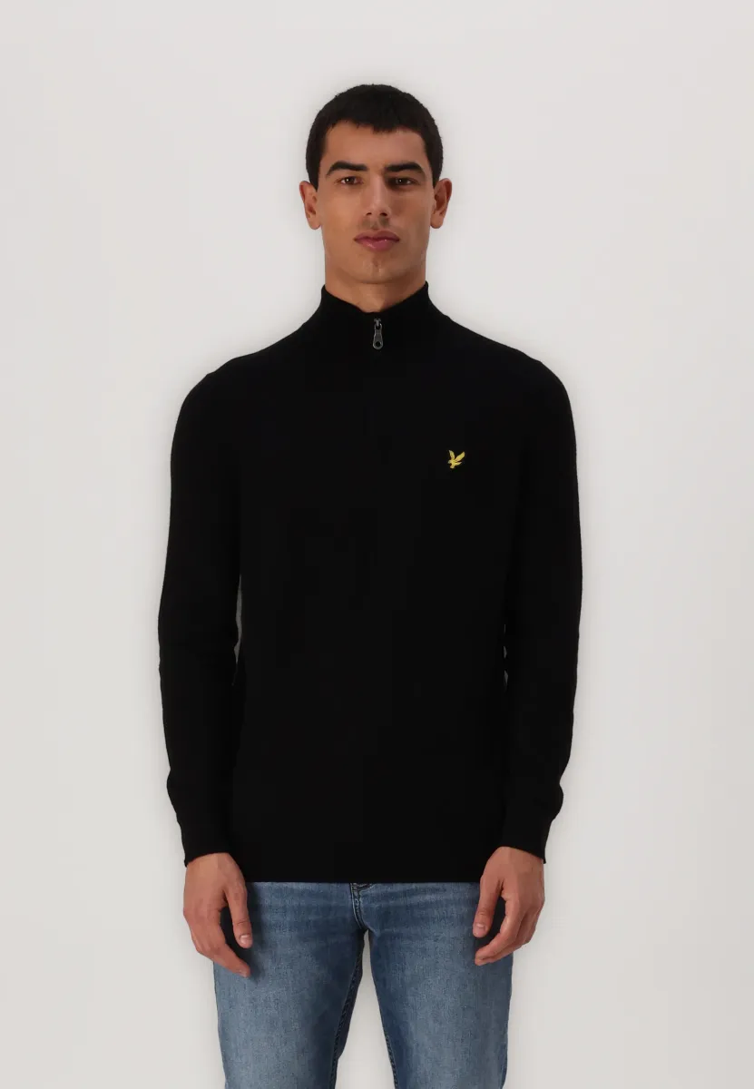 QUARTER ZIP - Strickpullover - jet black