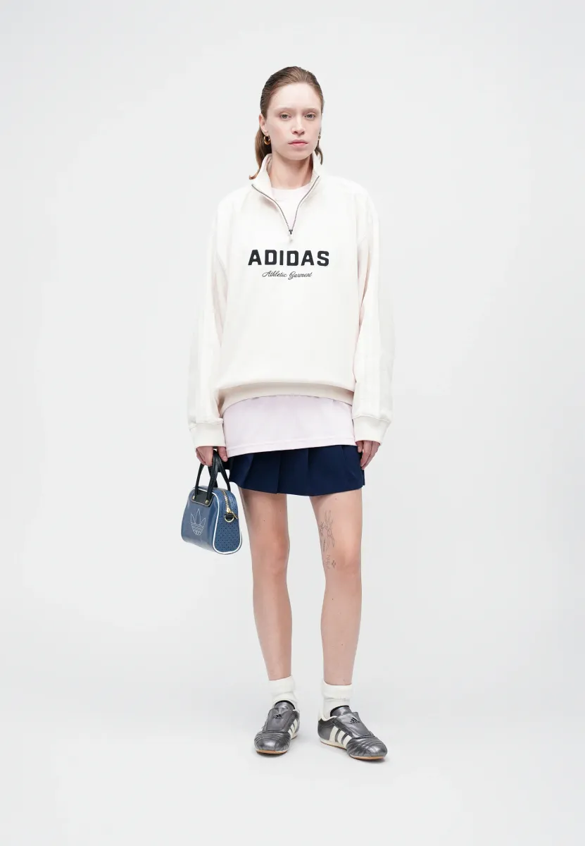 QUARTER ZIP - Sweatshirt - white