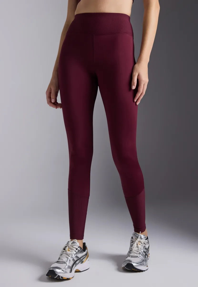 QUICK DRY FULL LENGTH HIGH RISE LEGGING - Tights - bordeaux