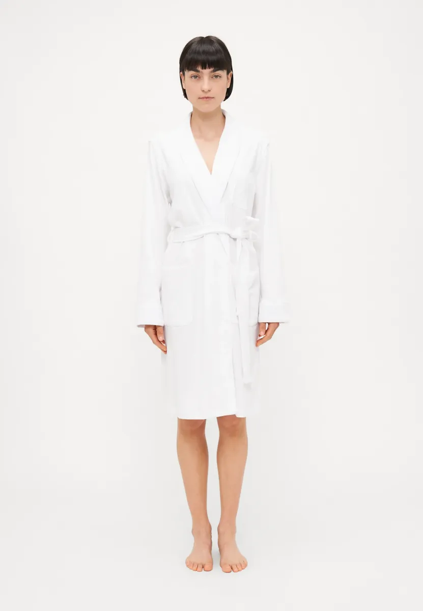 QUILTED COLLAR ROBE - Bademantel - white