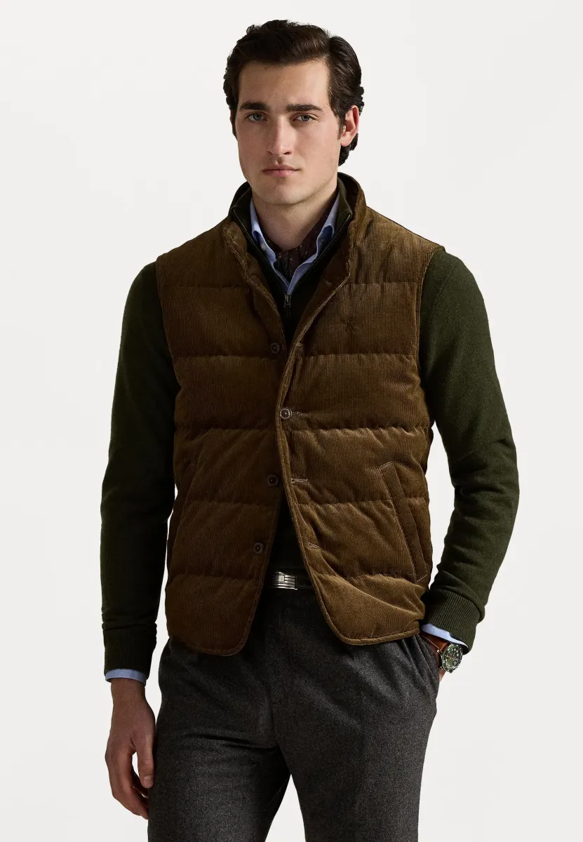 QUILTED CORDUROY VEST - Weste - pale russet