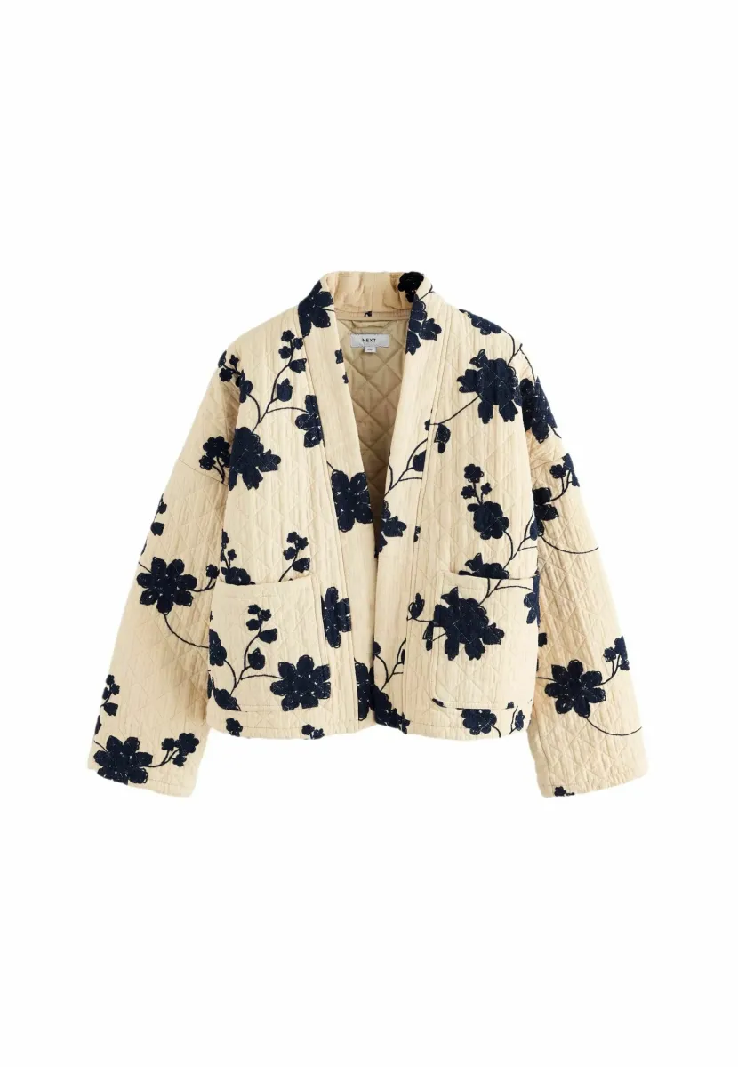 QUILTED EMBROIDED - Übergangsjacke - ecru navy