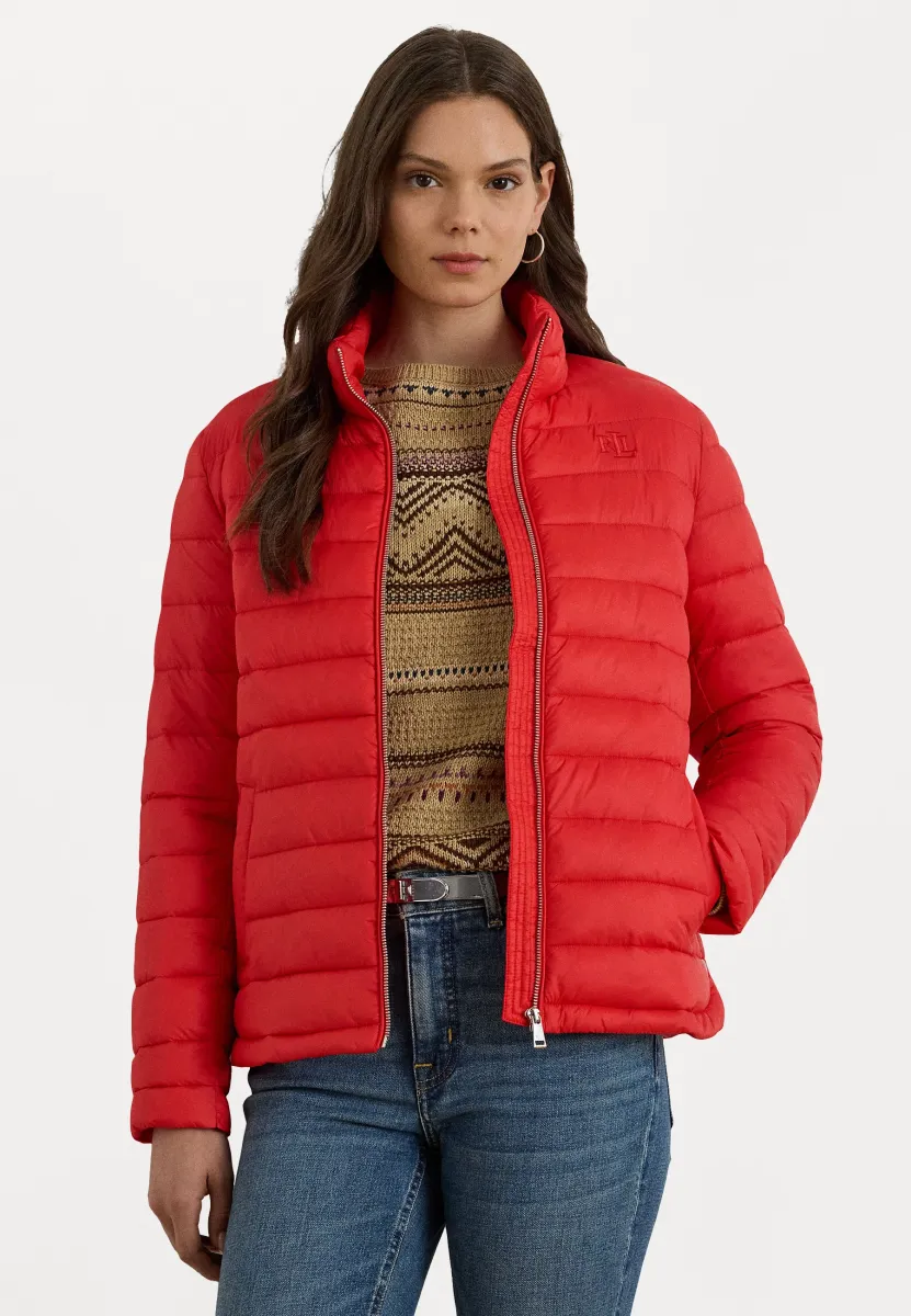 QUILTED FUNNELNECK PUFFER JACKET - Übergangsjacke - bright vermillion