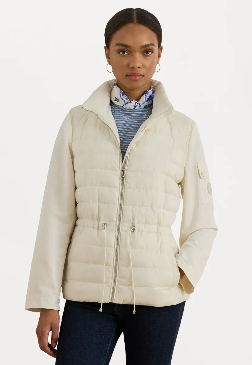 QUILTED FUNNELNECK PUFFER JACKET - Übergangsjacke - cream