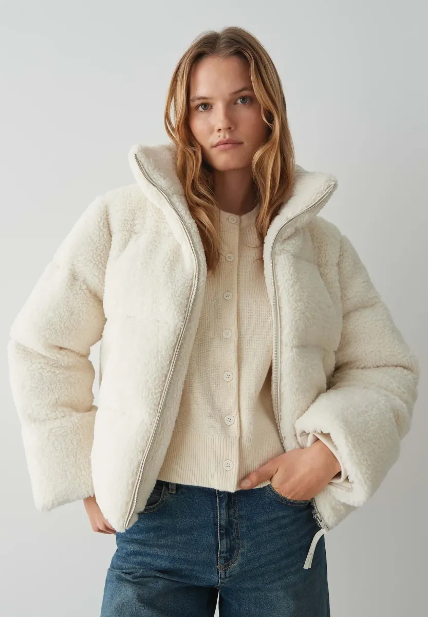 QUILTED TEDDY - Winterjacke - soft cream