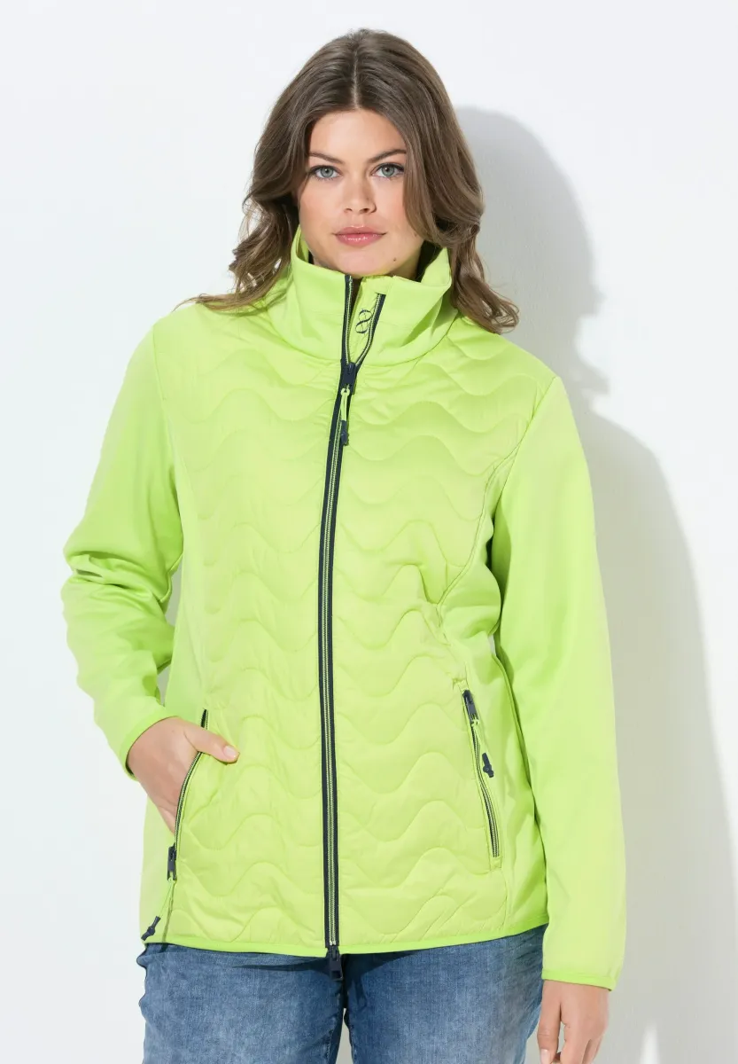 QUILTED WITH STAND-UP COLLAR AND ZIPPER - Übergangsjacke - neon green