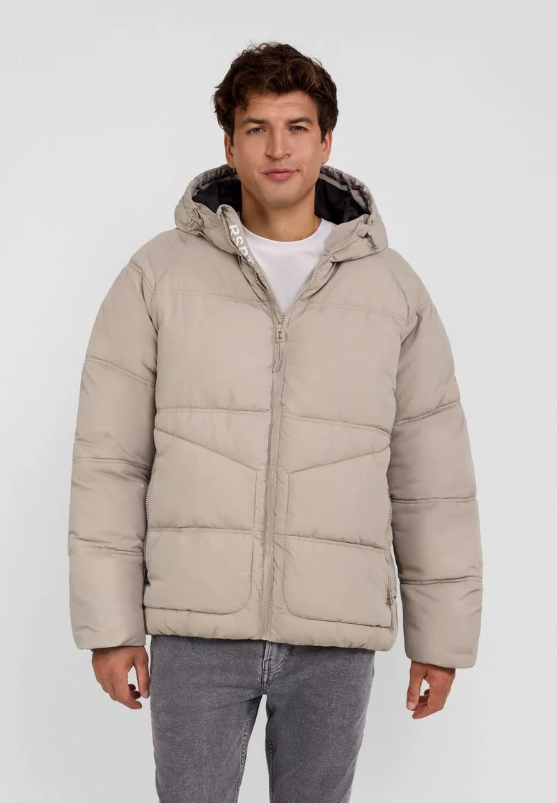 QUILTED WITH ZIPPED POCKETS - Winterjacke - light grey