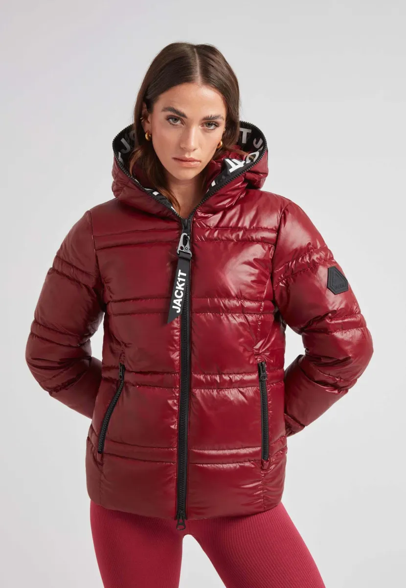 R4D TRAMLINE PUFFER RACER  LUX - Daunenjacke - dark cranberry black