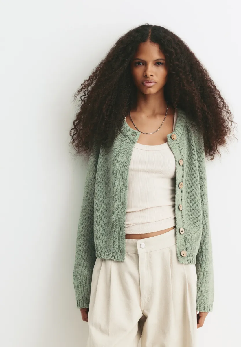 RAGLAN - Strickjacke - khaki