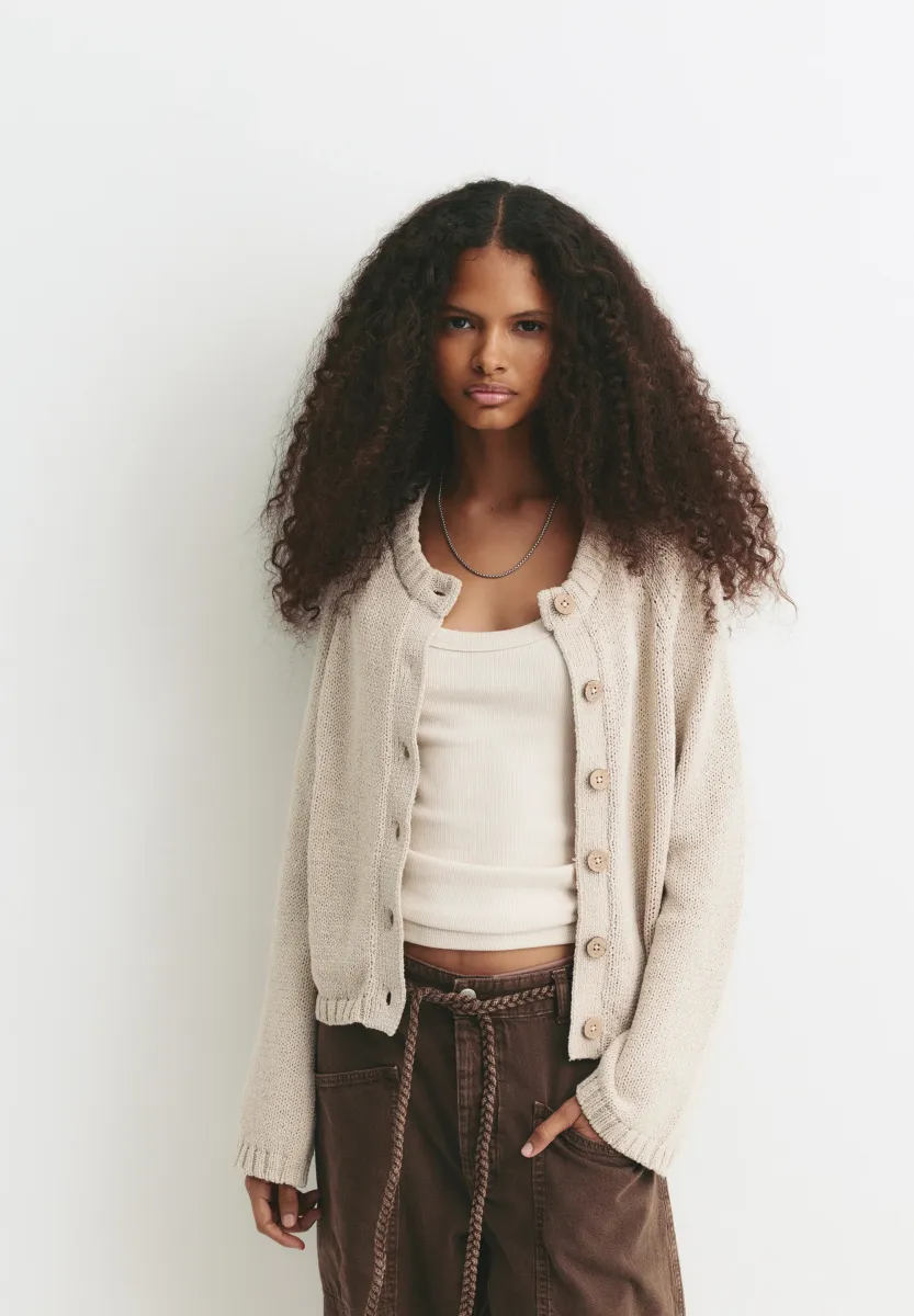 RAGLAN - Strickjacke - sand