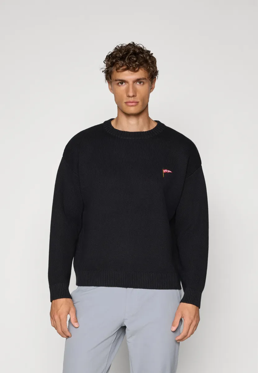 RAINS CABLE CREWNECK SWEATER - Strickpullover - black