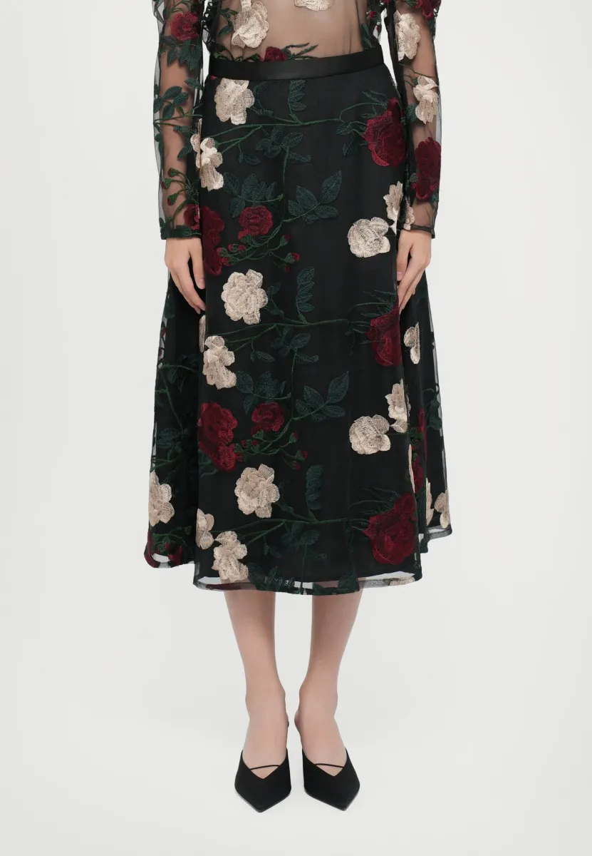 RAVEN SKIRT - A-Linien-Rock - black