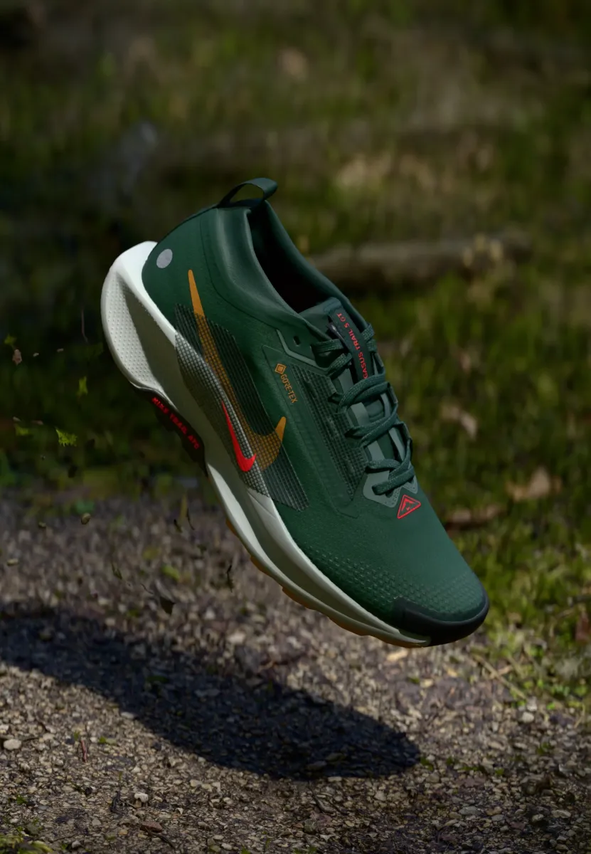 REACTX PEGASUS 5 GTX - Laufschuh Trail - fir/bright crimson/clay green/desert ochre/black/light silver