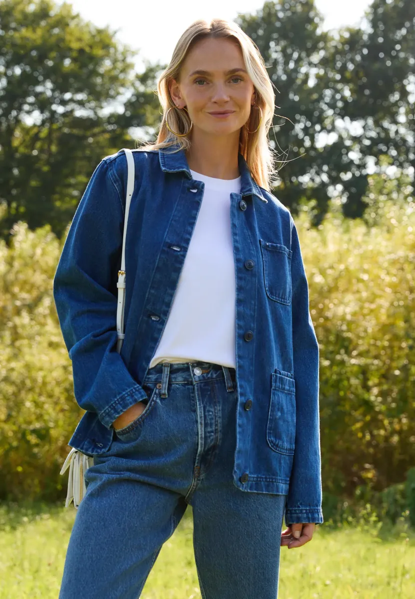 READING ROCKS - Jeansjacke - blue mid wash high twist