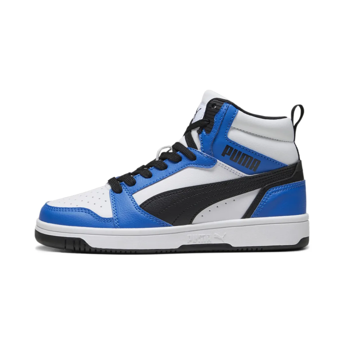 REBOUND V6 MID JR  - Sneaker high - puma white-puma black-racing blue