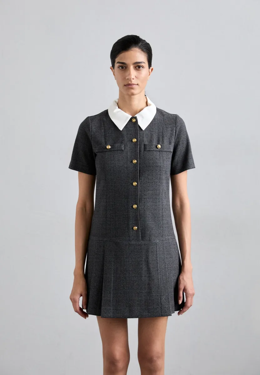 RECOUPE - Blusenkleid - gris/marron