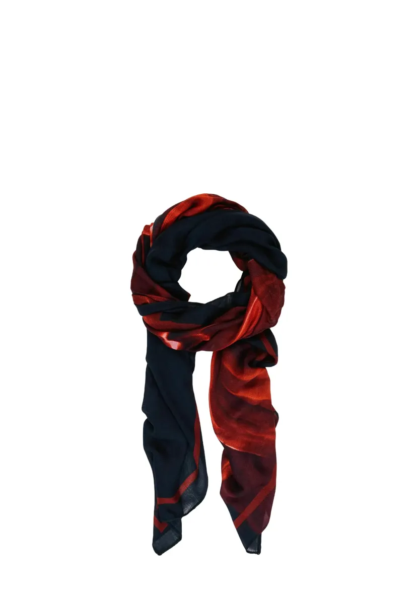 RECTANGULAR FLORAL - Schal - black