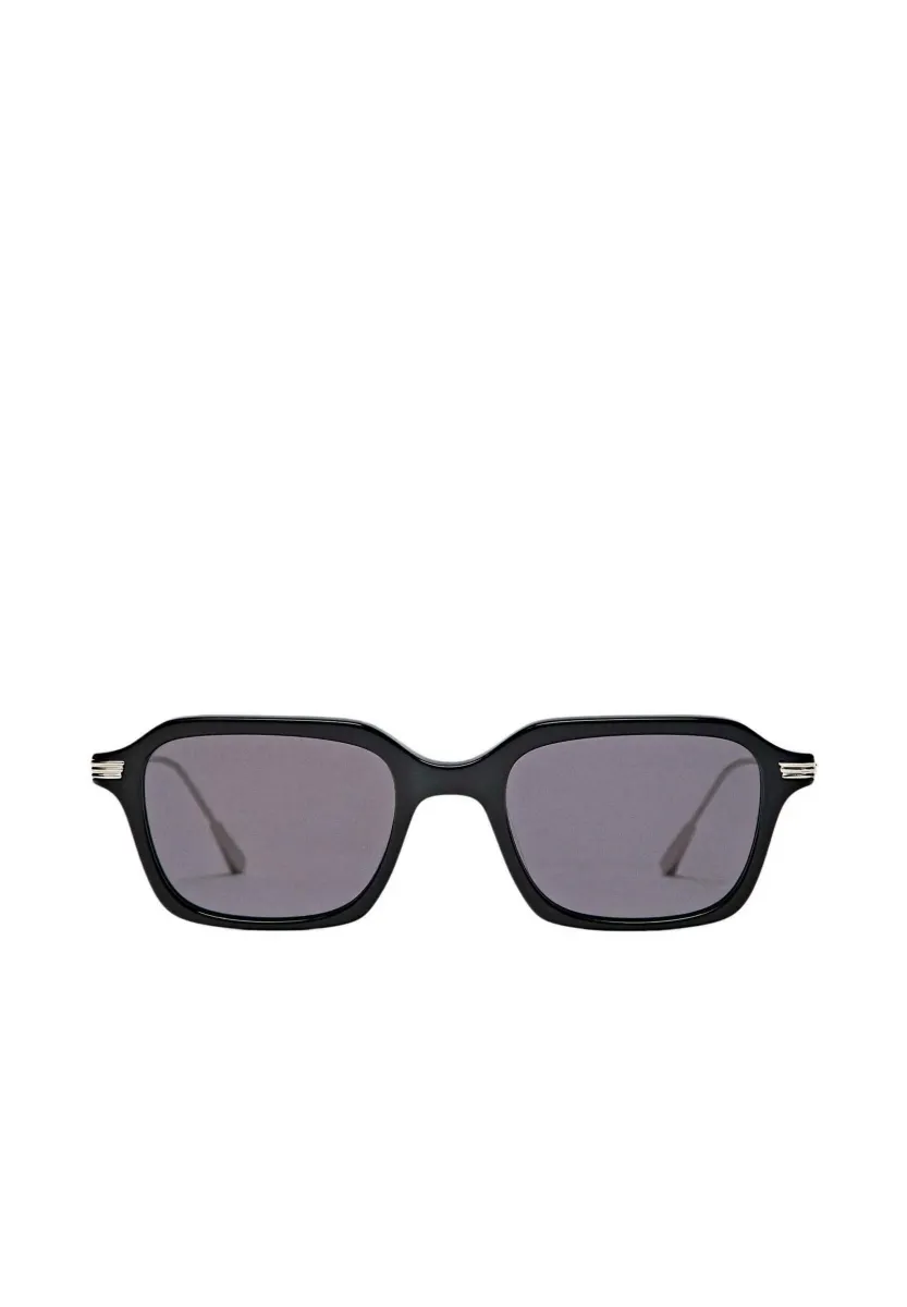 RECTANGULAR WITH TEMPLES - Sonnenbrille - black