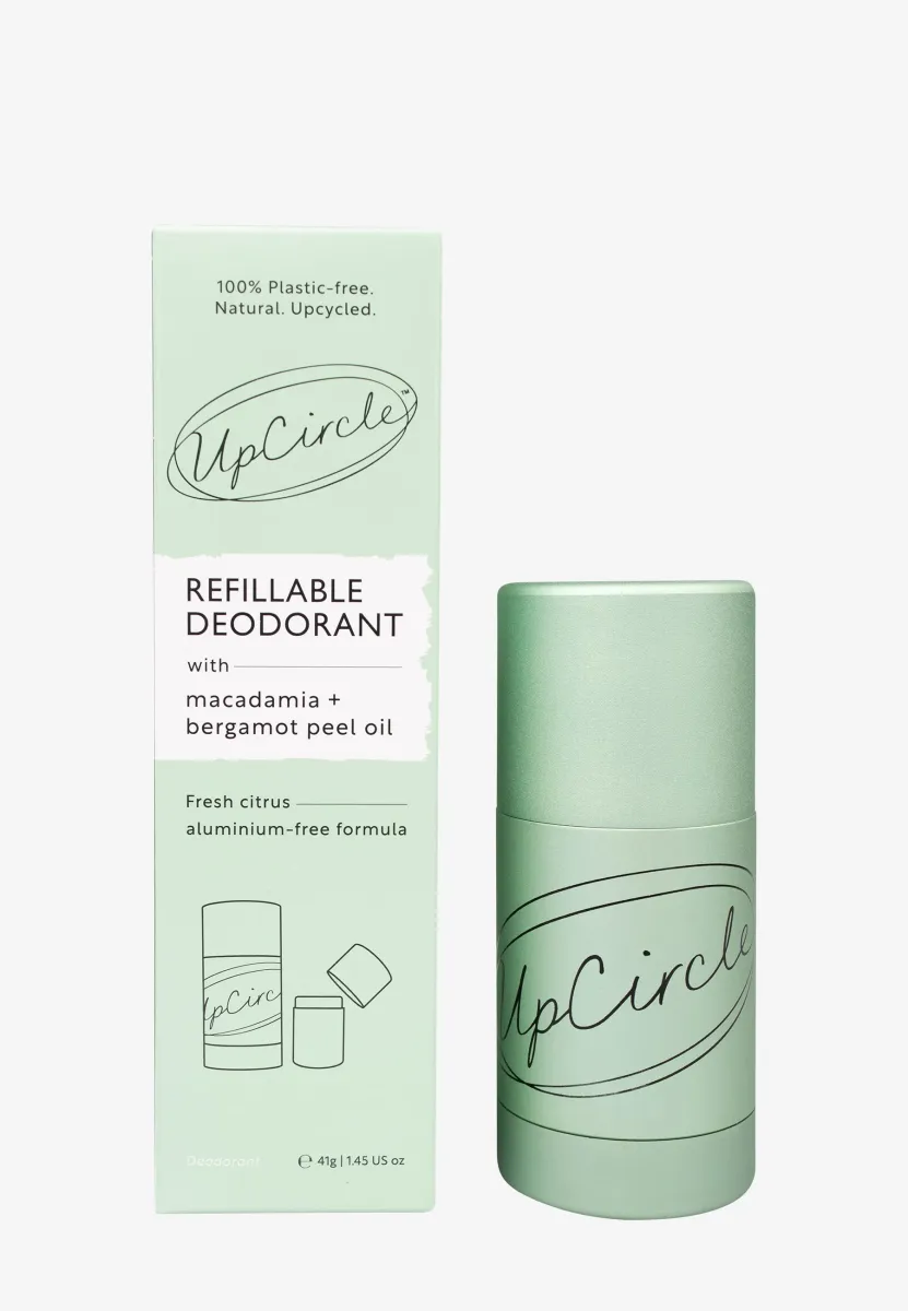 REFILLABLE DEODORANT WITH MACADAMIA + BERGAMOT - 1 CASE + 1 REFILL - Deodorant
