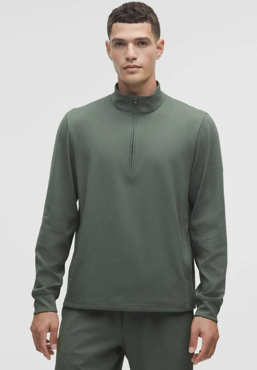 REFLECTIVE KNIT RUNNING HALF ZIP - Langarmshirt - white palm deco