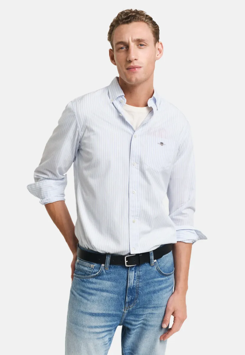 REG POPLIN STRIPE - Hemd - light blue