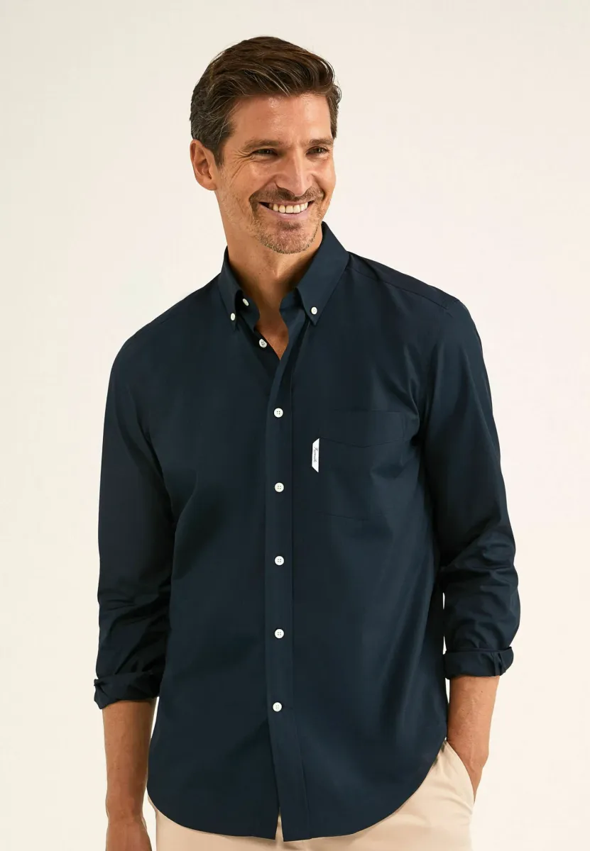REGULAR FIT 120-THREAD POPLIN - Hemd - marine