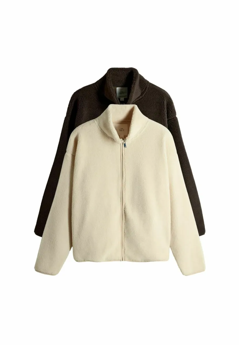 REGULAR FIT - 2 PACK BORG - Fleecejacke - chocolate brown cream