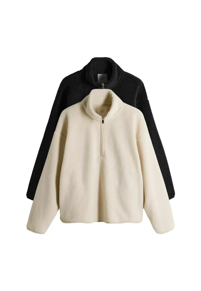 REGULAR FIT - 2 PACK - Fleecepullover - black cream