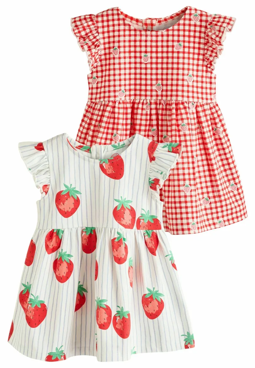 REGULAR FIT - 2 PACK - Freizeitkleid - red  blue strawberry gingham print